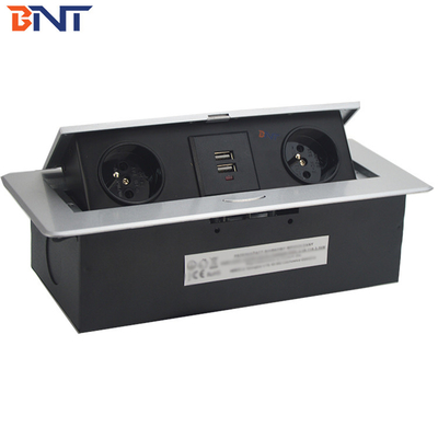 Zinc Alloy Material Tabletop Pop Up Hidden Outlet Keep Product In Stock With French Power Plug