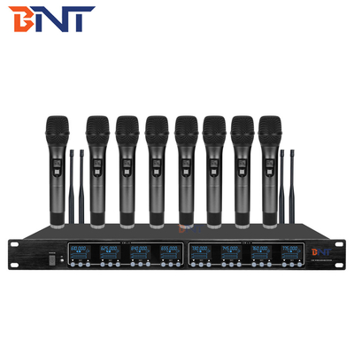 8 Channels Wireless Conference System Microphone Frequency Band UHF 640MHz - 690MHz